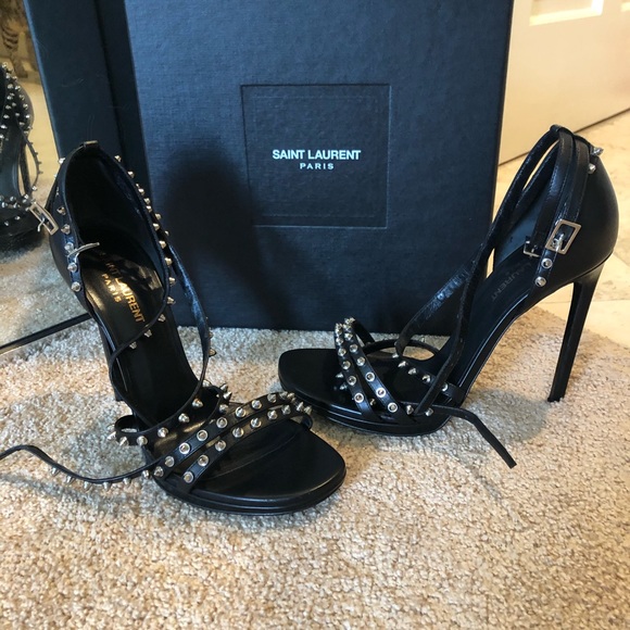 NEW Saint Laurent Studded Strass Jane Sandal - Picture 4 of 6